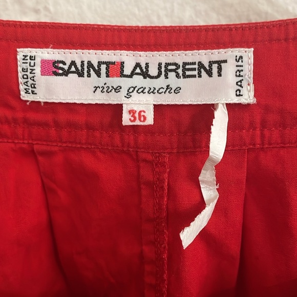 SAINT LAURENT RIVE GAUCHE Women's Vintage Mini Dress Size 4 In Red - Picture 4 of 8
